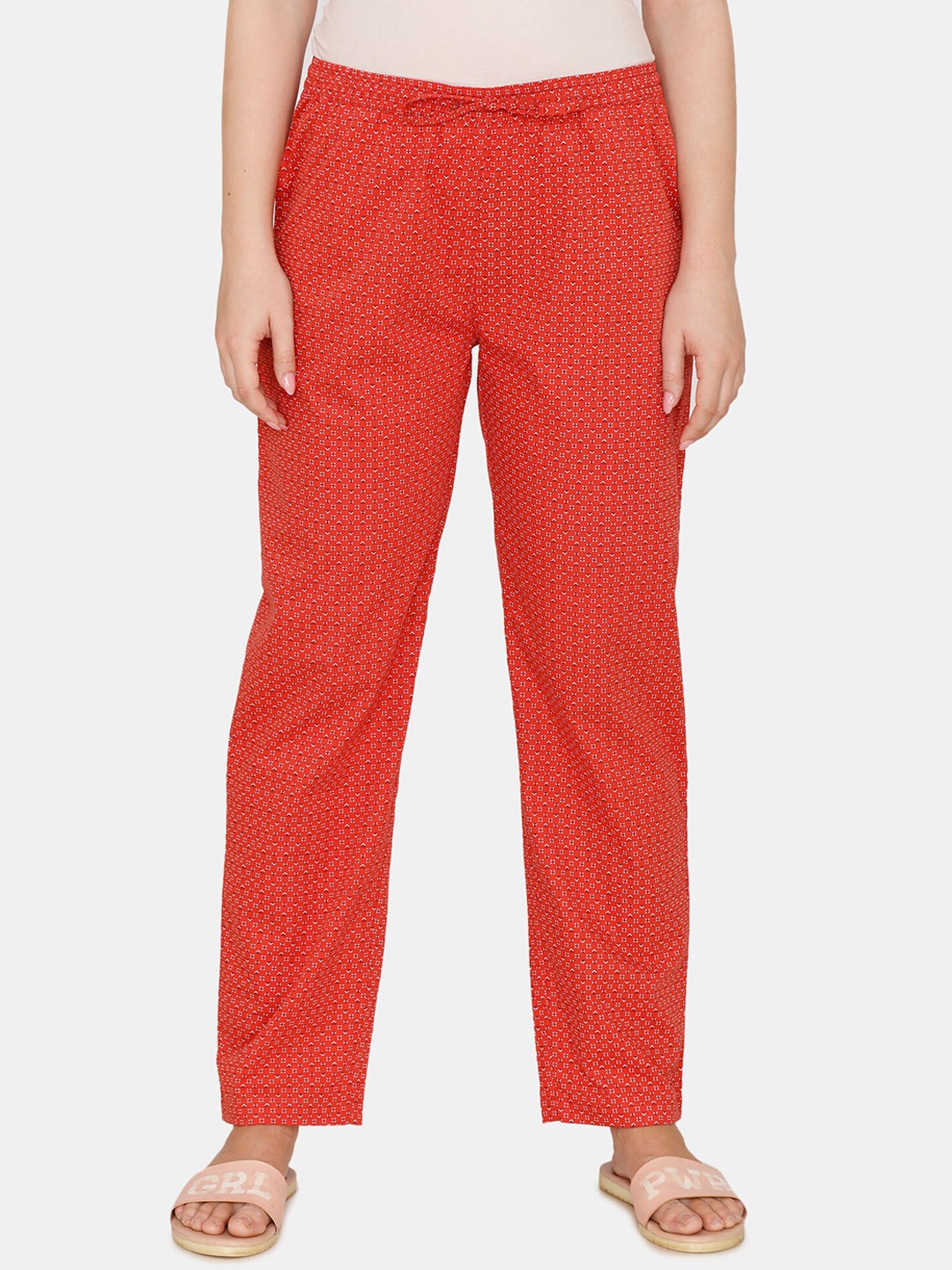 

Coucou by Zivame Women Orange Cotton Printed Pyjama