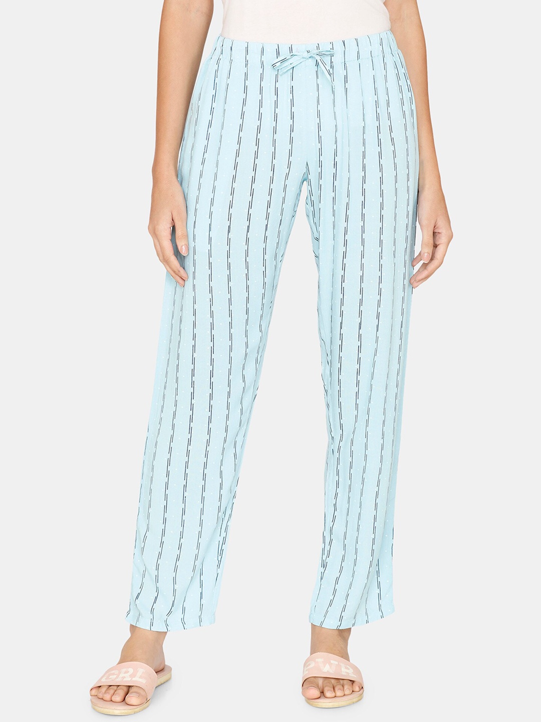 

Coucou by Zivame Women Blue Striped Lounge Pants