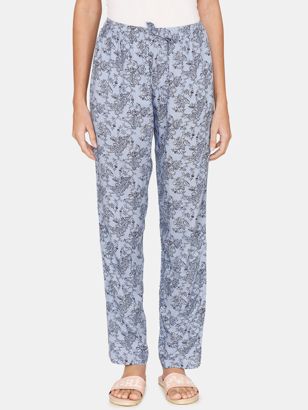 

Coucou by Zivame Women Blue Floral Printed Lounge Pants