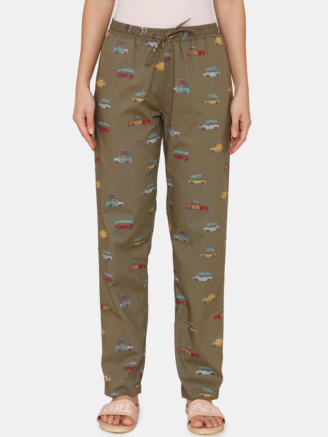 

Coucou by Zivame Women Brown Printed Cotton Lounge Pants