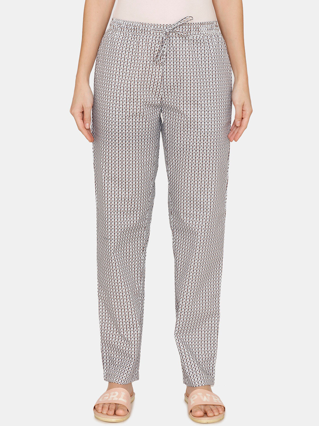 

Coucou by Zivame Women Grey Abstract Printed Lounge Pants