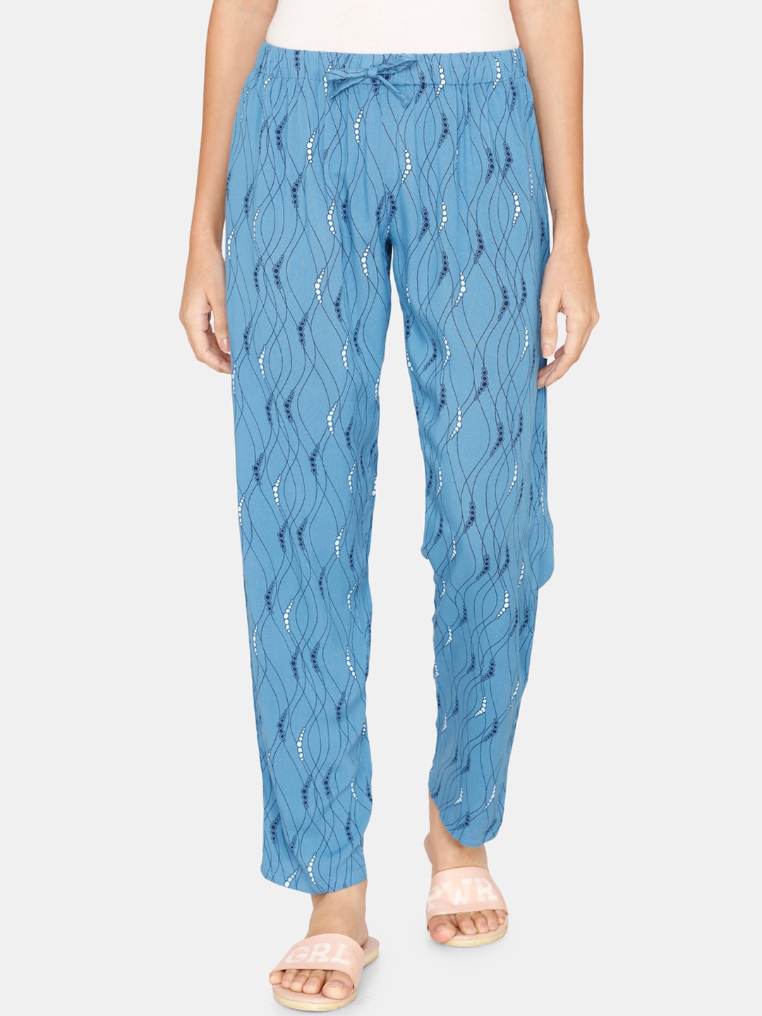 

Coucou by Zivame Women Blue Printed Lounge Pants