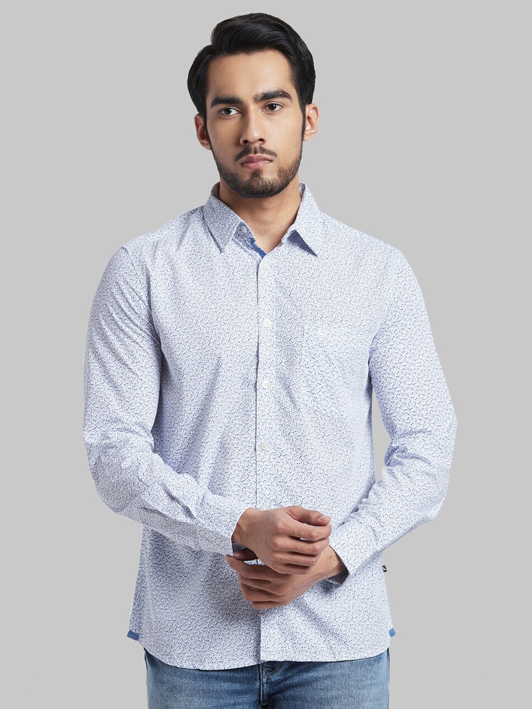 

Parx Men White Slim Fit Printed Casual Shirt