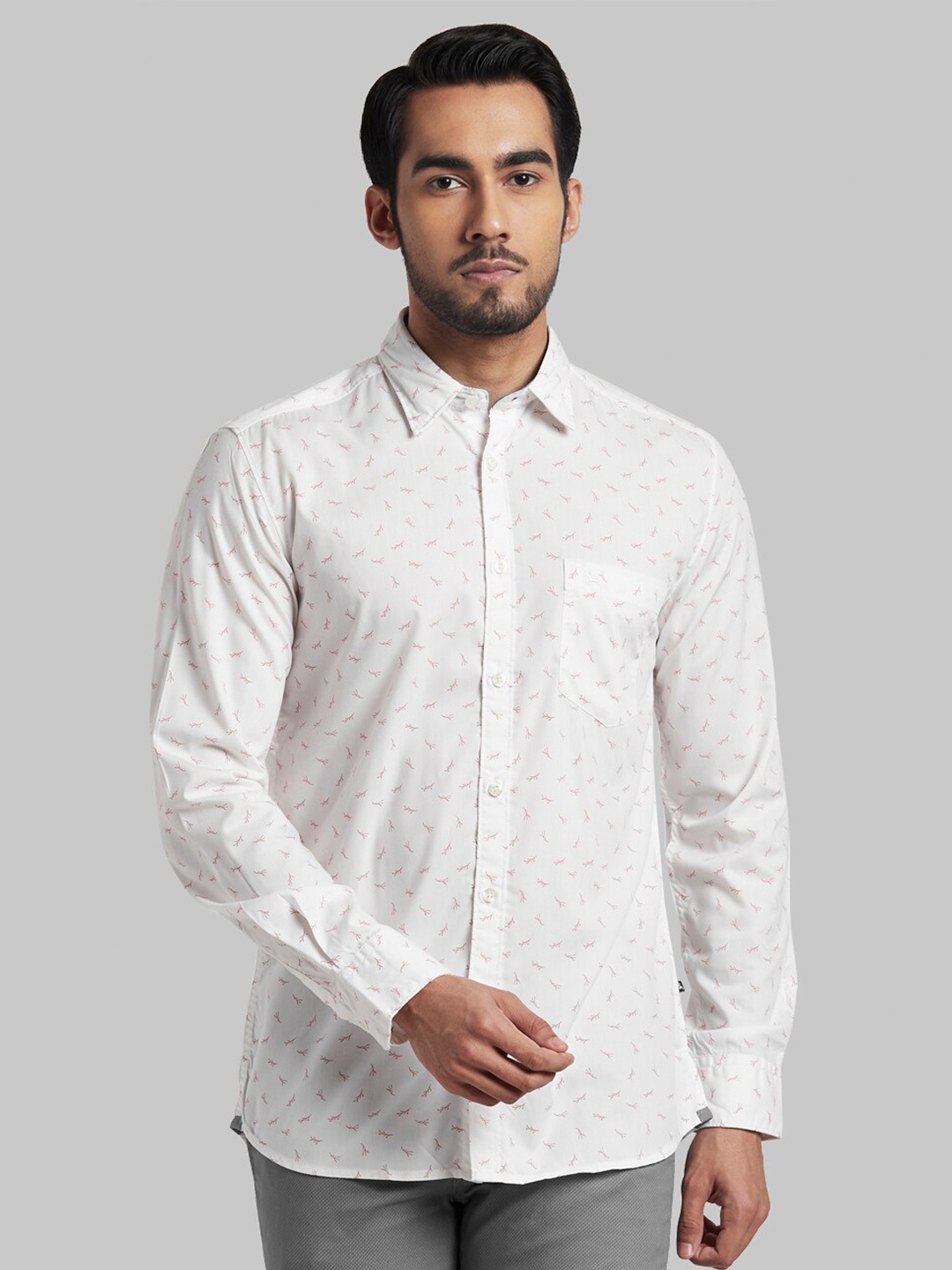 

Parx Men White Slim Fit Printed Casual Shirt