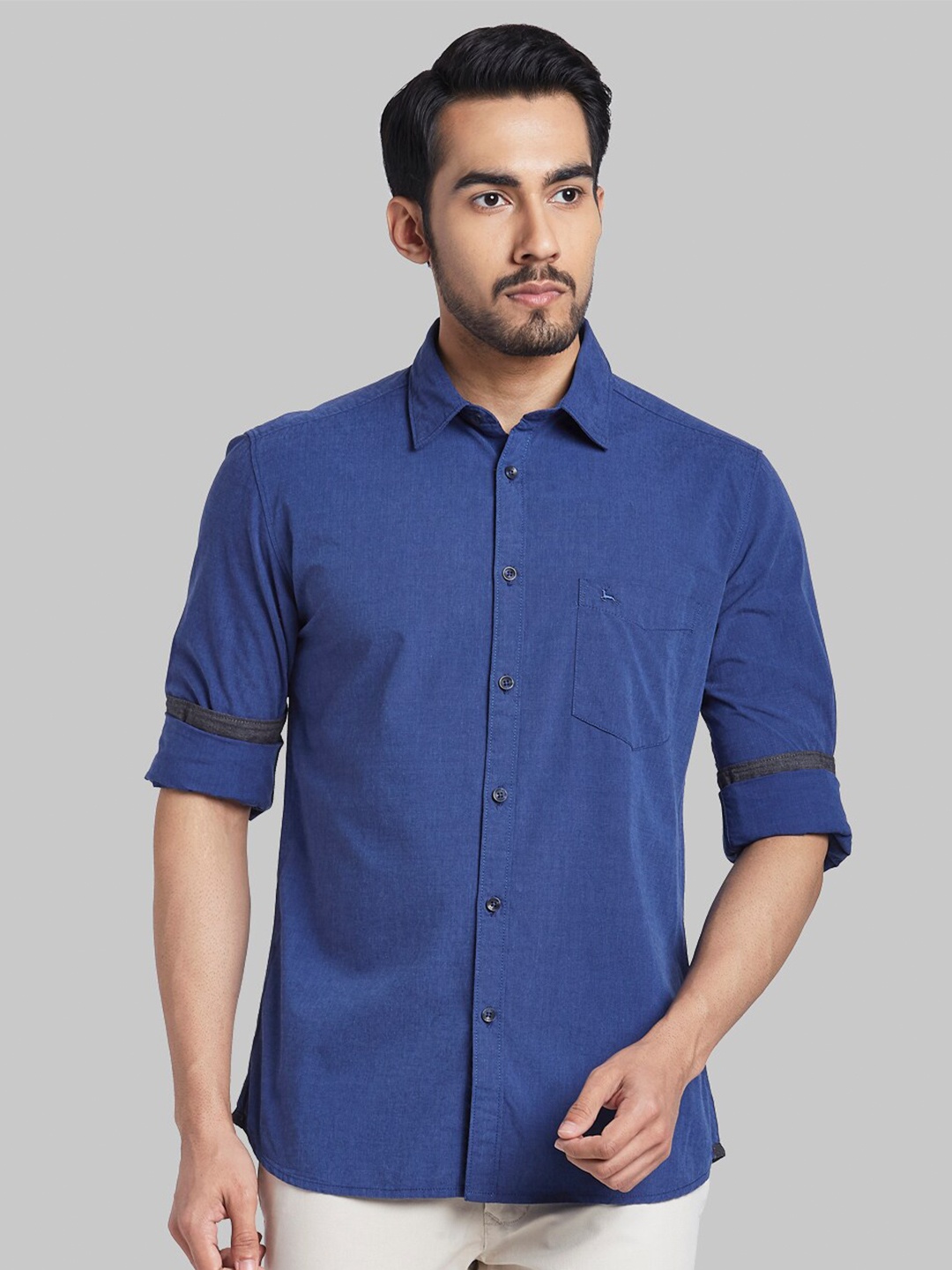 

Parx Men Blue Slim Fit Casual Shirt