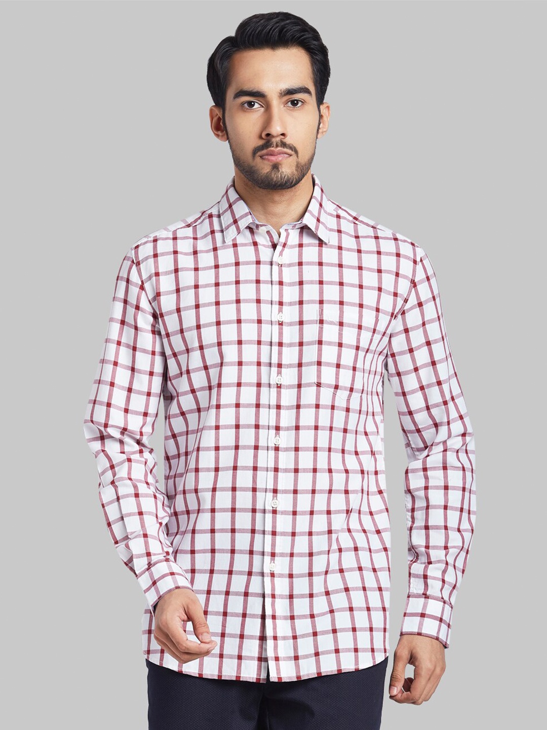 

Parx Men Red Checked Slim Fit Casual Shirt