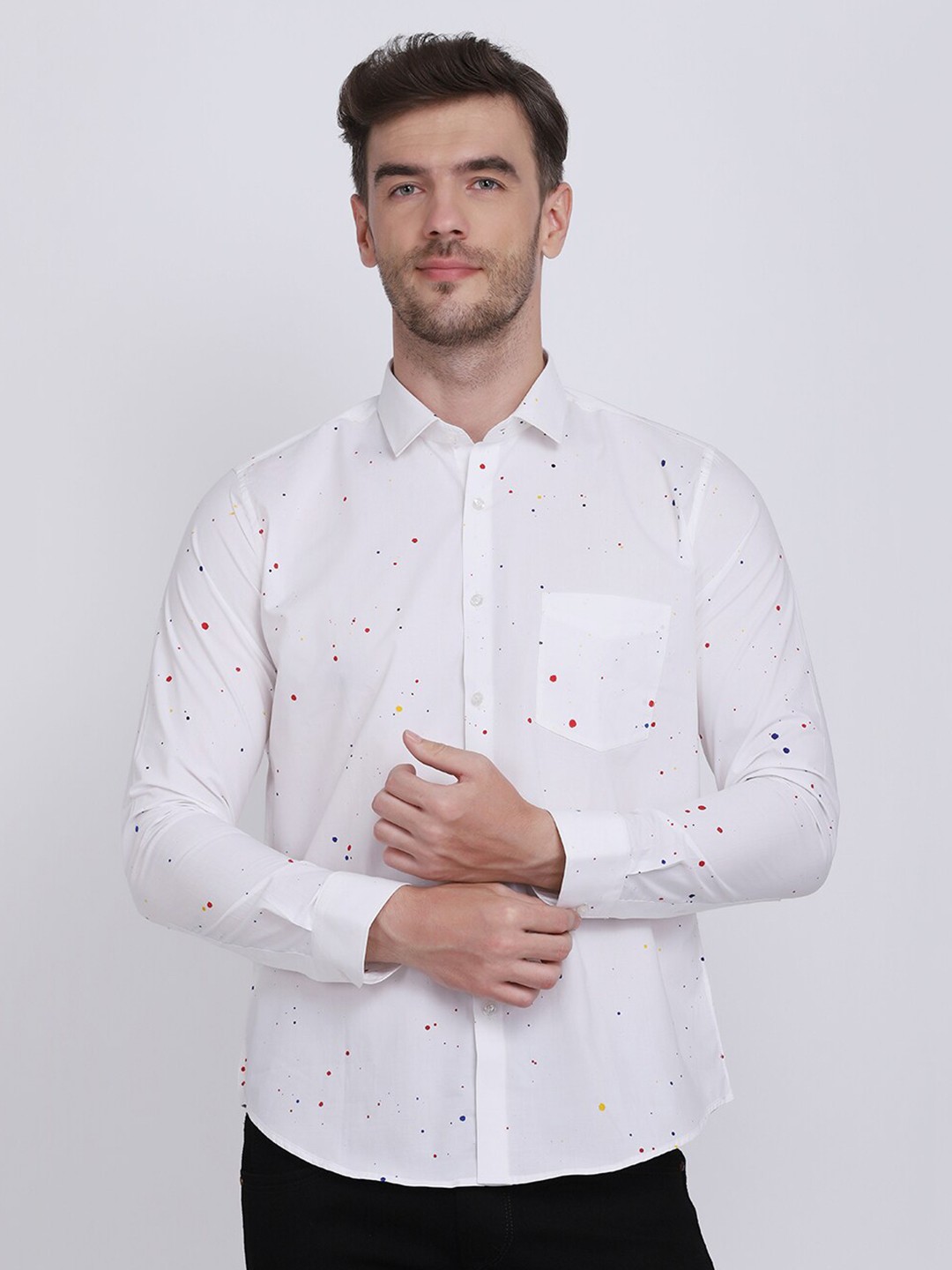 

JJAAGG T Men Multicoloured Classic Printed Casual Shirt, Multi
