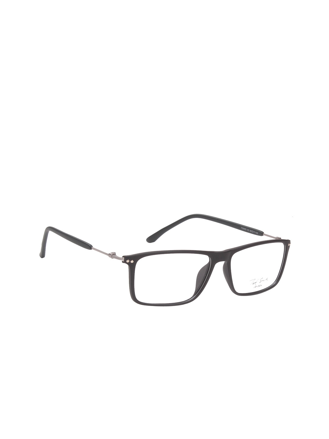 

Ted Smith Unisex Black & Silver-Toned Full Rim Rectangle Frames Eyeglasses