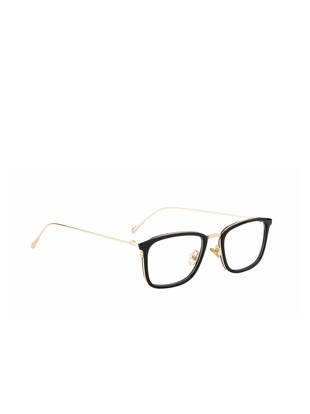 

Ted Smith Unisex Black & Gold-Toned Full Rim Square Frames