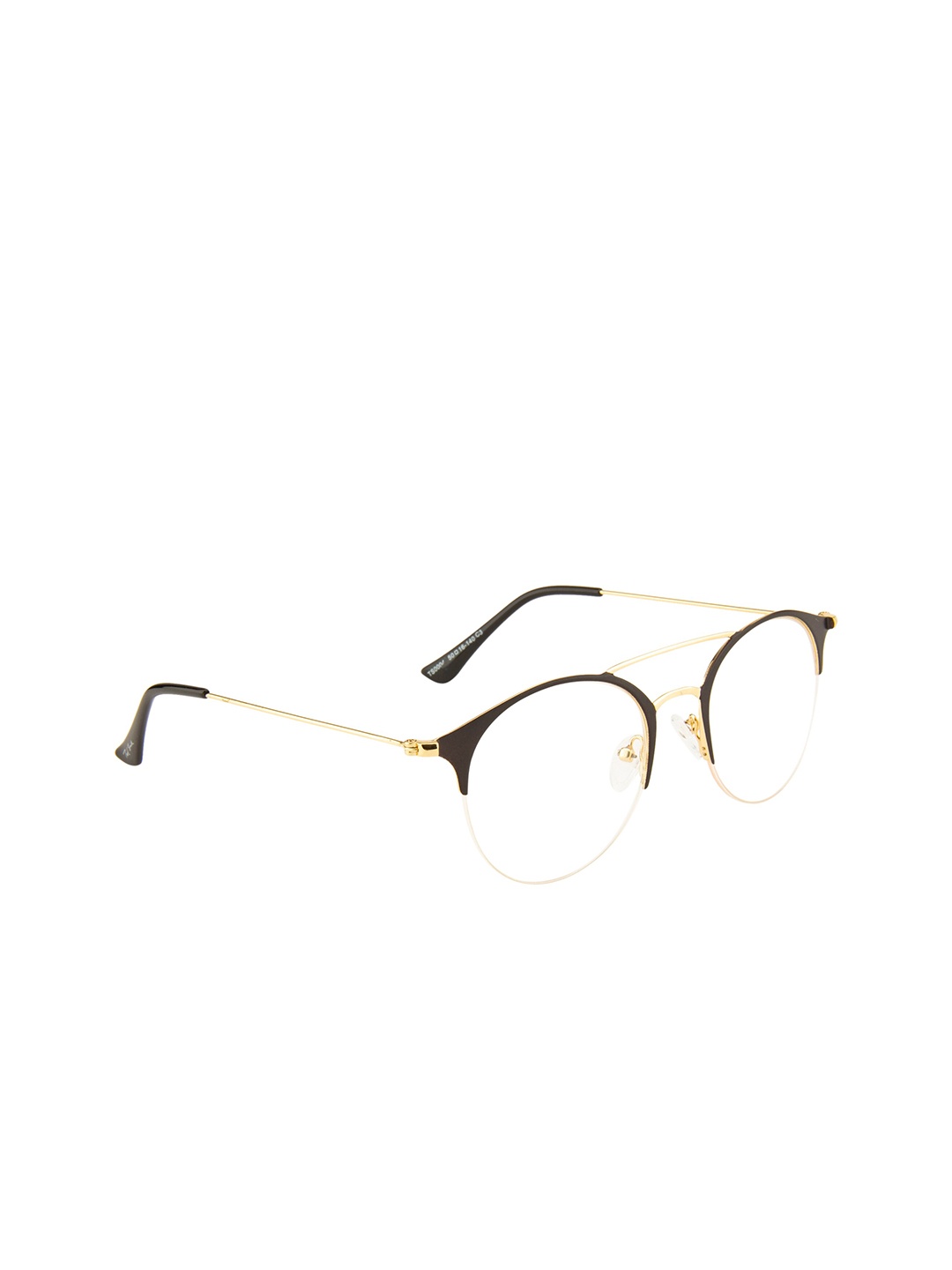 

Ted Smith Unisex Black & Gold-Toned Half Rim Round Frames TSFM0004_C3