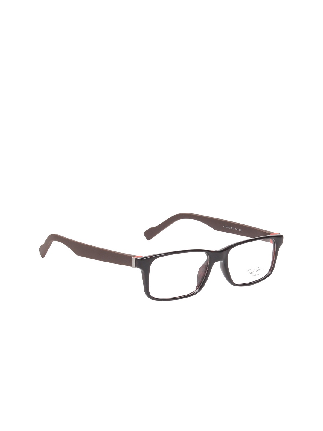 

Ted Smith Unisex Black & Brown Full Rim Wayfarer Frames TSF9108_C2