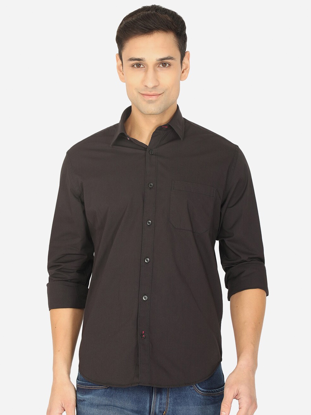 

Greenfibre Men Brown Pure Cotton Casual Shirt