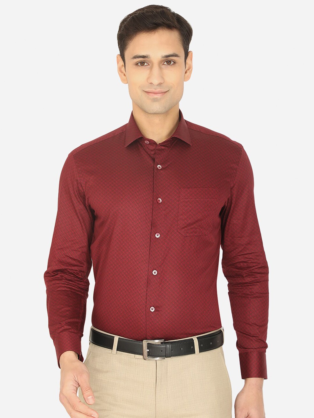 

Greenfibre Men Maroon Slim Fit Formal Shirt