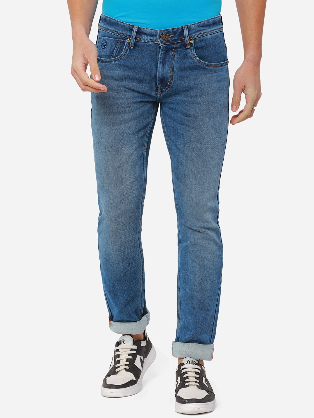 

Greenfibre Men Blue Slim Fit Light Fade Stretchable Jeans