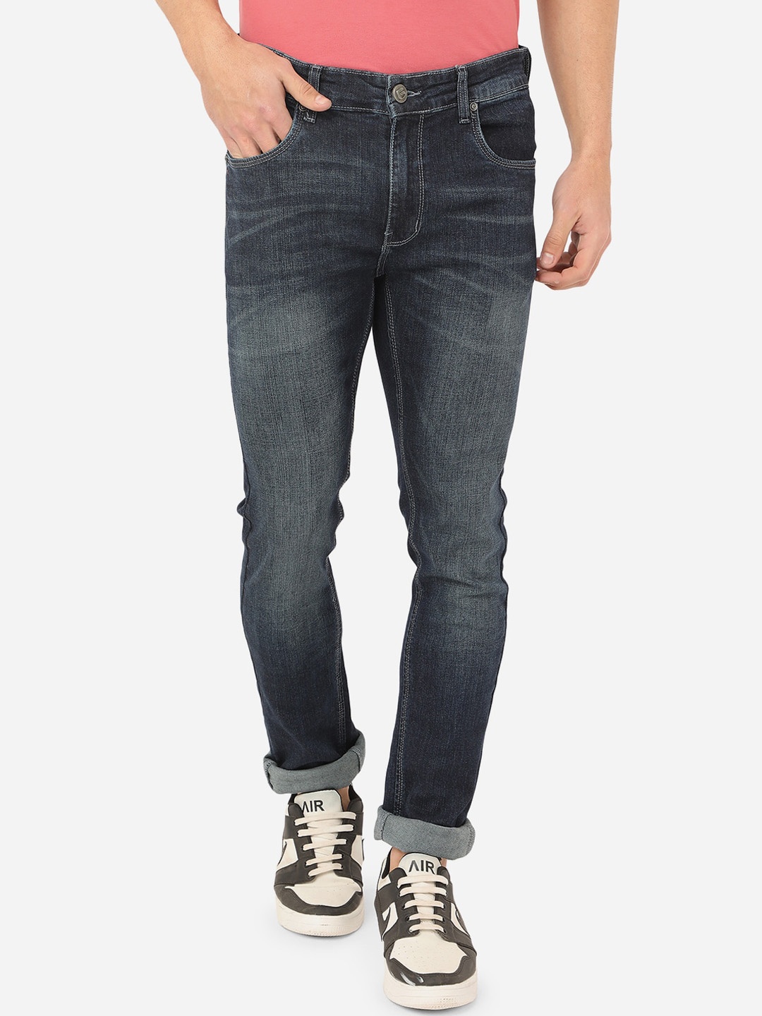 

Greenfibre Men Blue Slim Fit Heavy Fade Stretchable Jeans