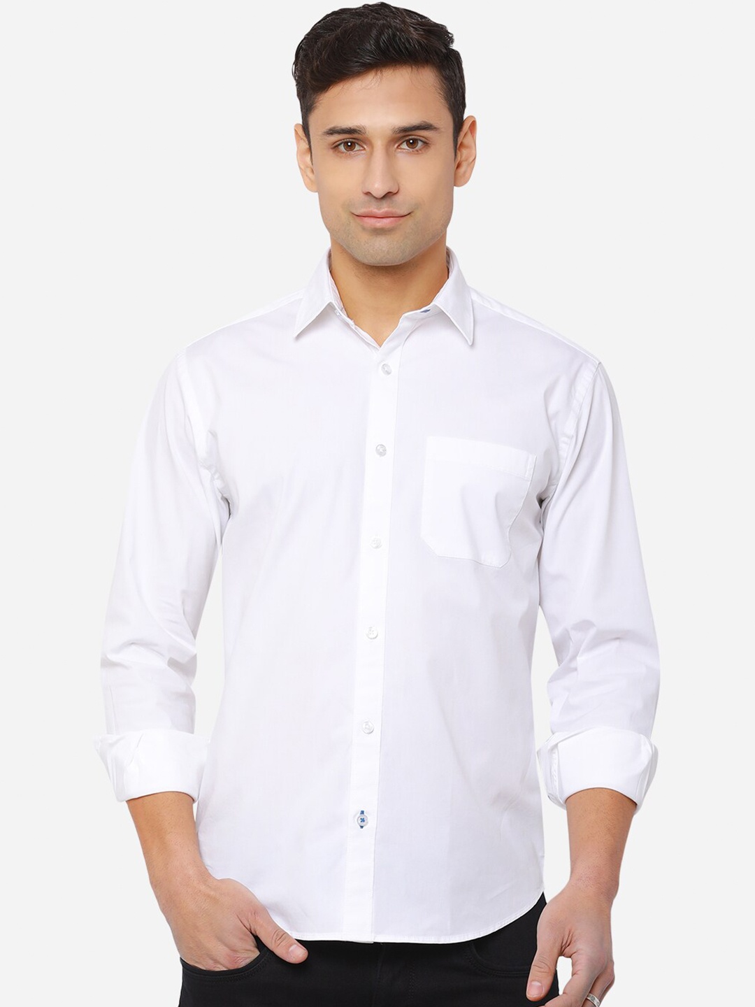 

Greenfibre Men White Regular Fit Cotton Casual Shirt