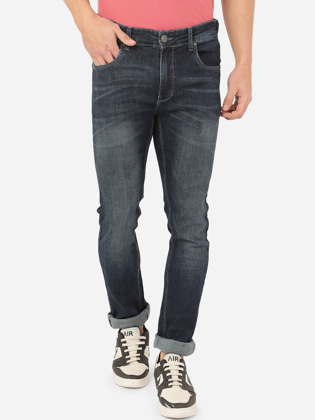 

Greenfibre Men Navy Blue Slim Fit Heavy Fade Stretchable Jeans