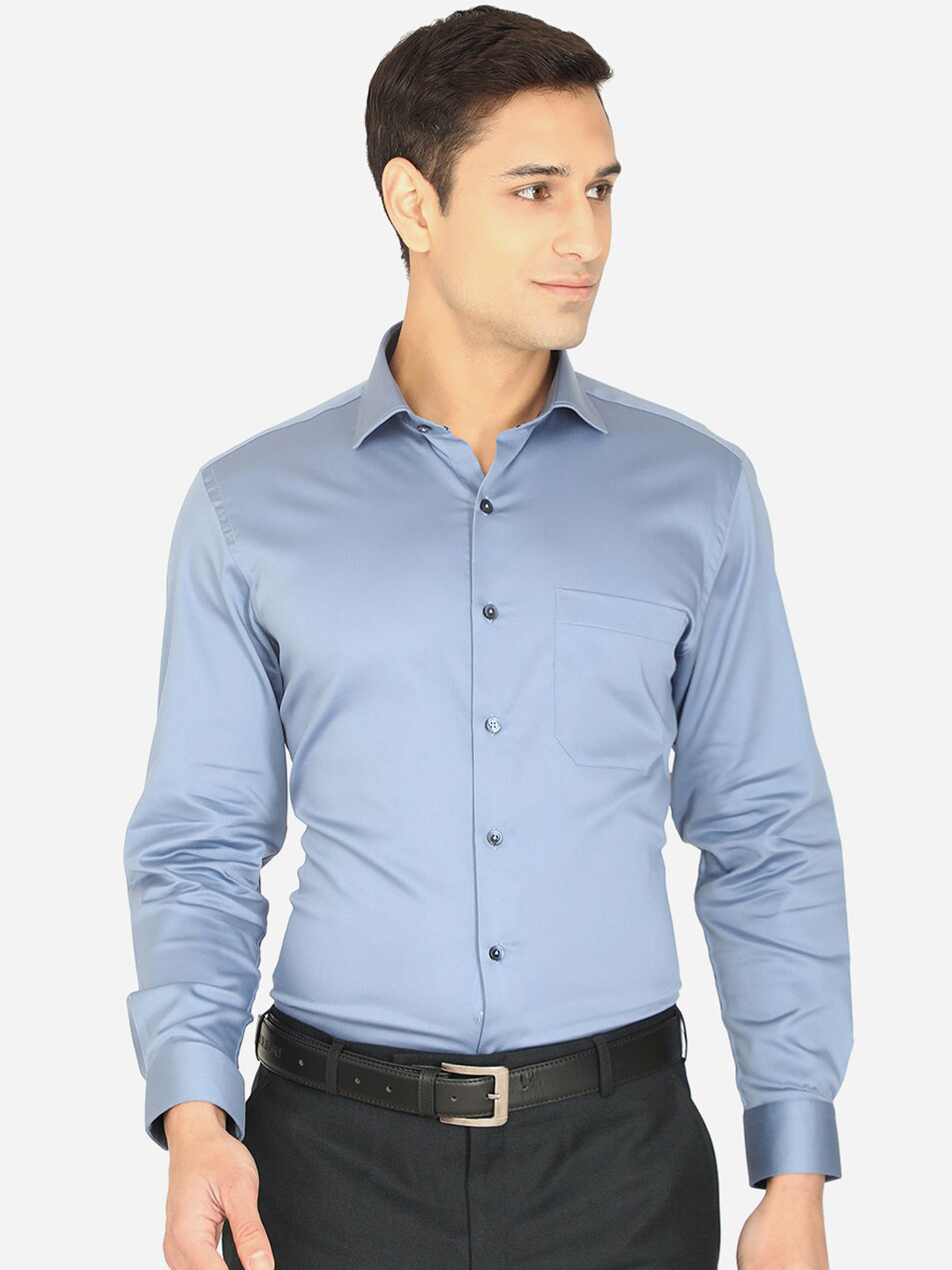 

Greenfibre Men Blue Slim Fit Formal Shirt