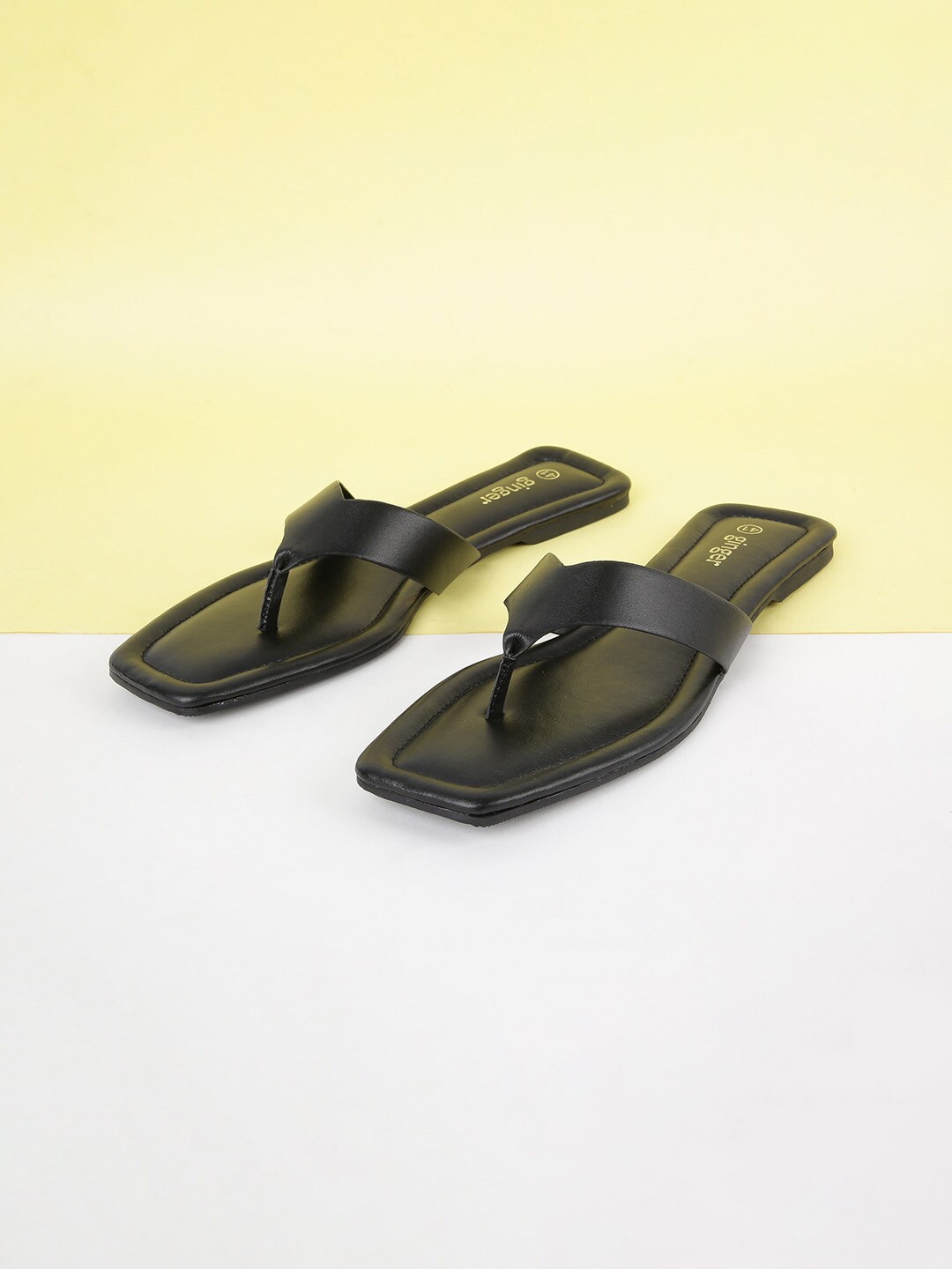 

Ginger by Lifestyle Women Black One Toe Flats