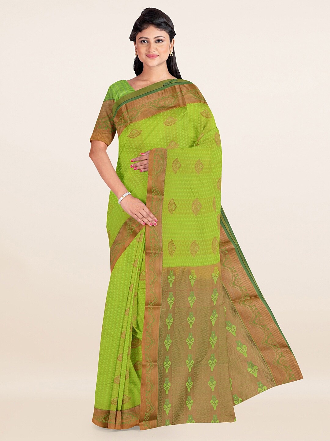 

Pothys Green Ethnic Motifs Woven Design Saree