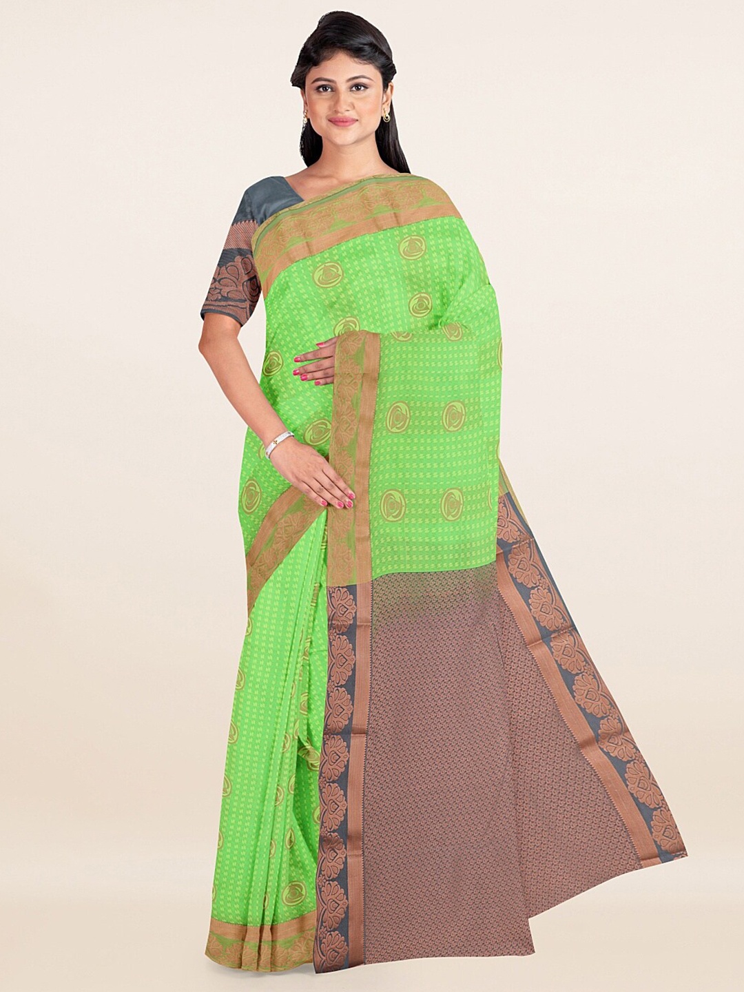 

Pothys Green Ethnic Motifs Woven Design Saree