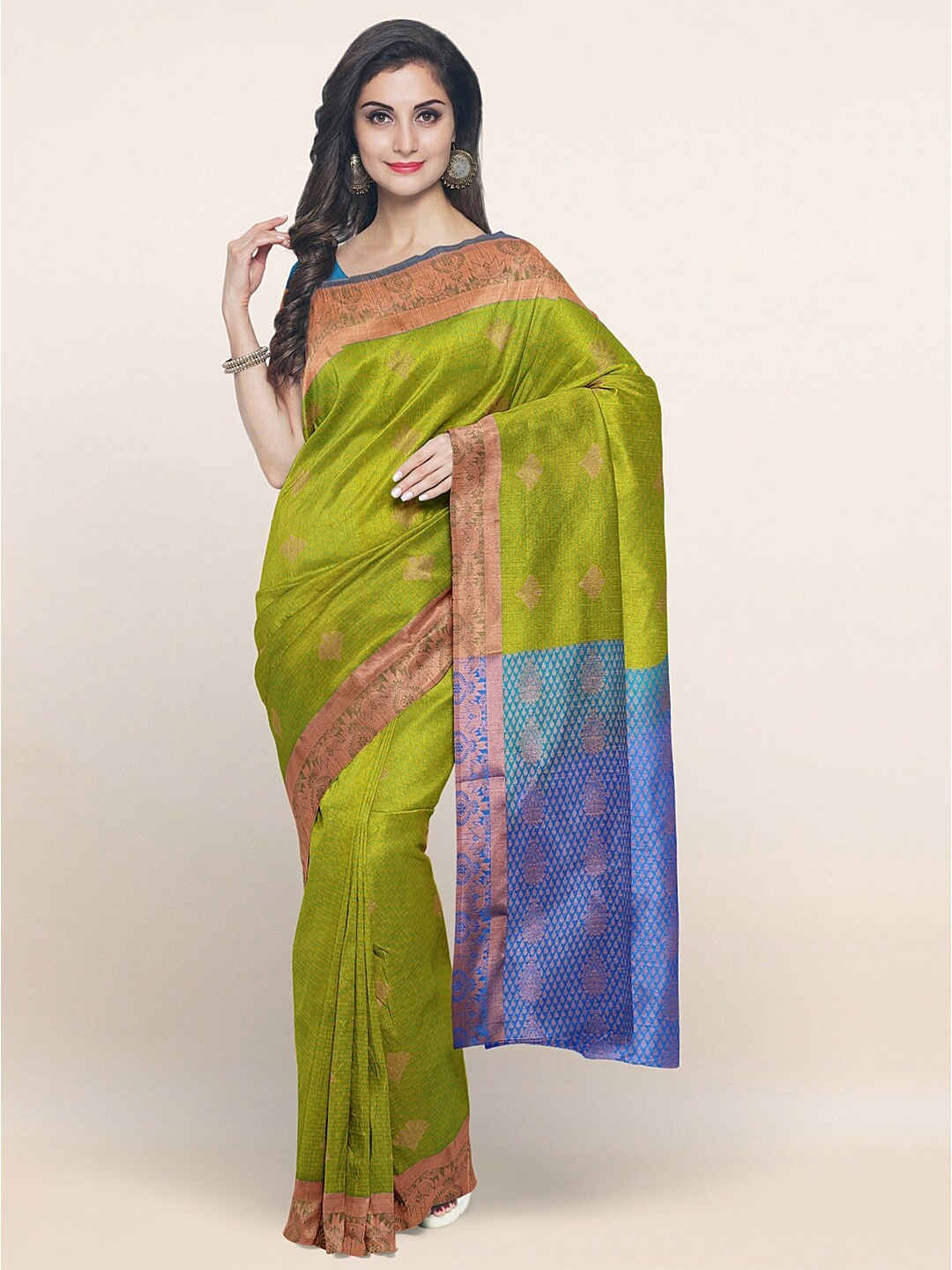 

Pothys Green & Blue Woven Design Art Silk Saree