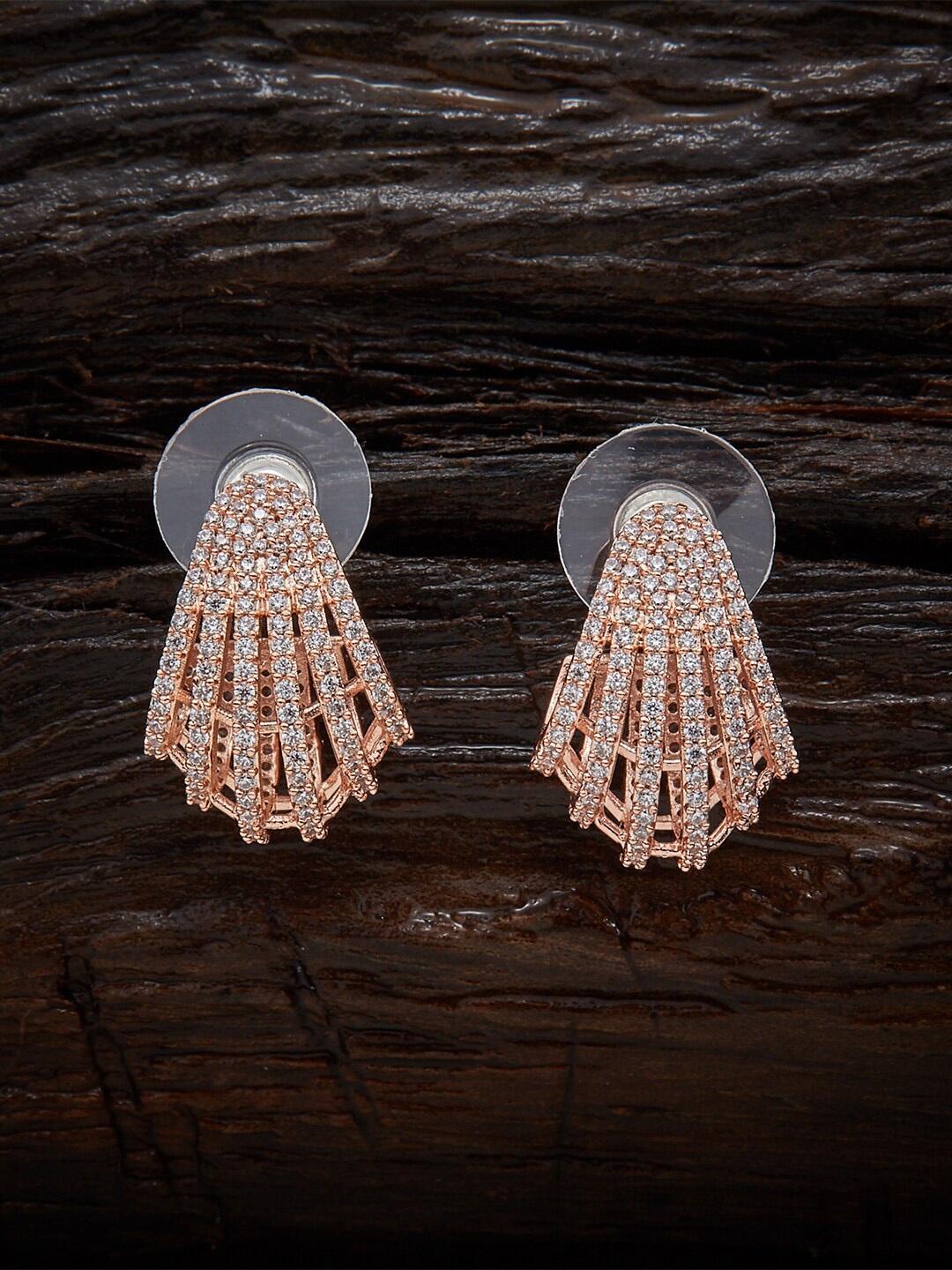 

Kushal's Fashion Jewellery White & Rose Gold Contemporary Studs Earrings