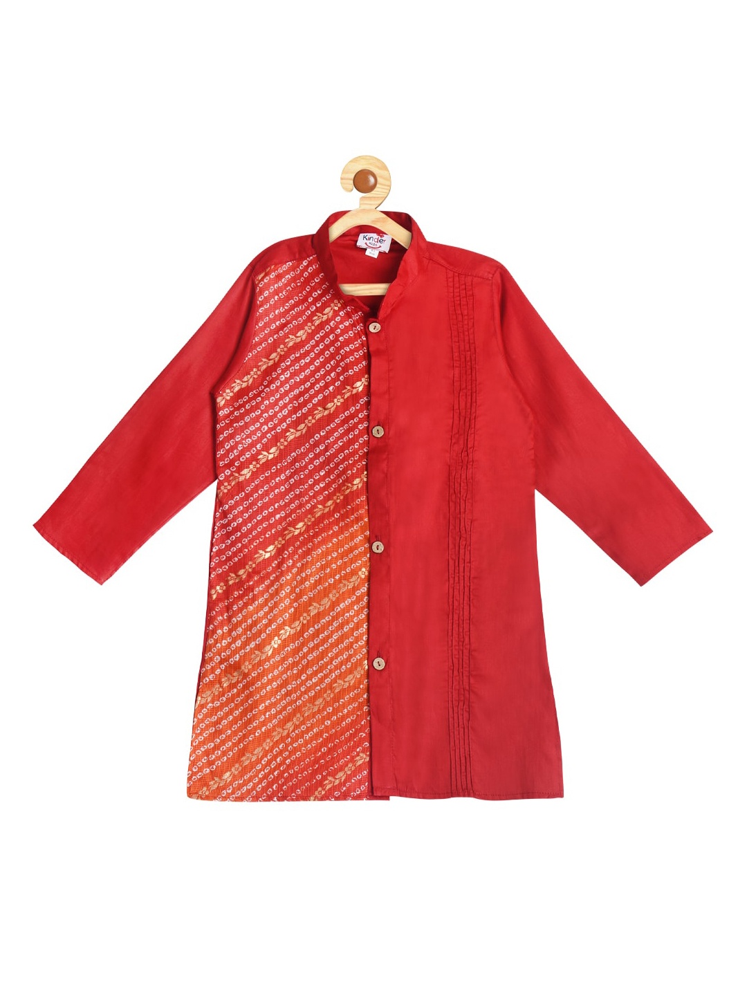 

Kinder Kids Boys Red Striped Kurta
