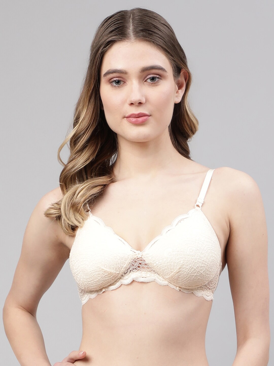 

PrettyCat Beige Lightly Padded Bra