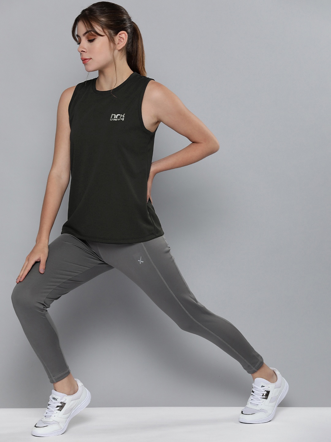 

HRX by Hrithik Roshan Training Women Jet Black Rapid-Dry Solid Top