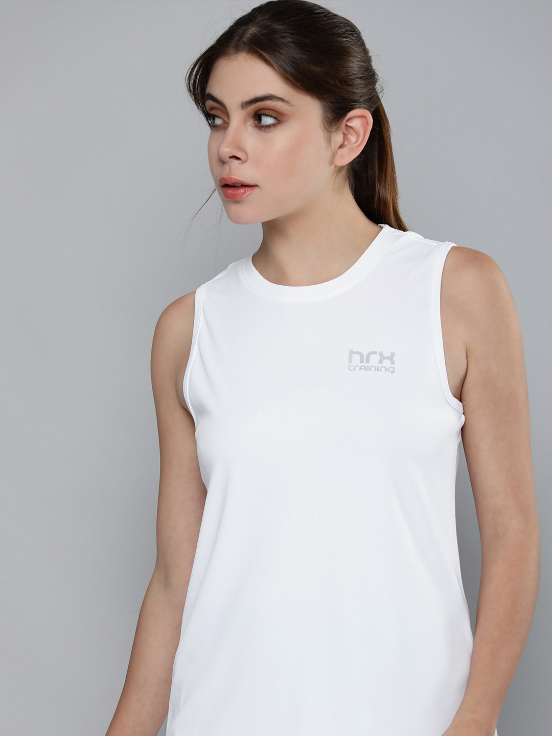 

HRX by Hrithik Roshan Training Women Optic White Rapid-Dry Solid Top