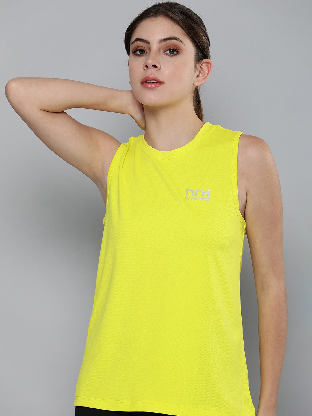 

HRX By Hrithik Roshan Training Women Neon Lime Rapid-Dry Solid Tops, Lime green