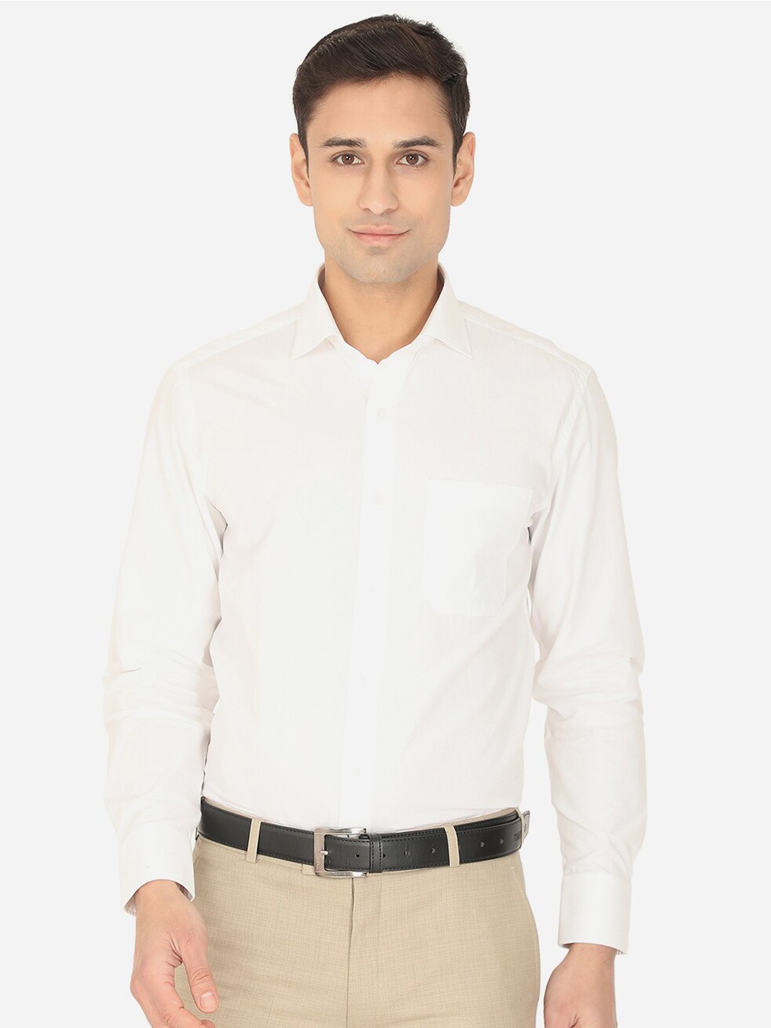 

METAL Men White Slim Fit Pure Cotton Formal Shirt