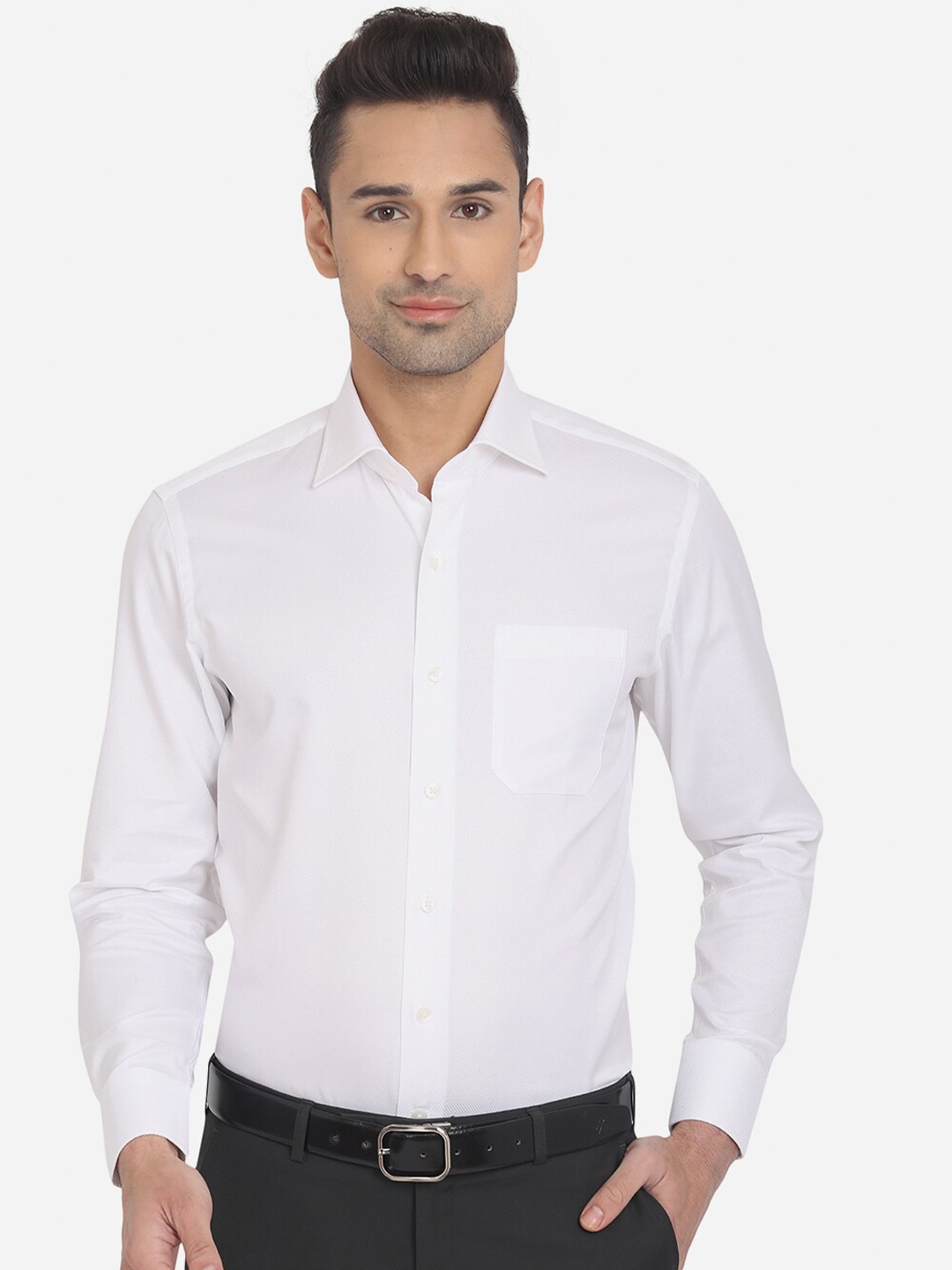 

METAL Men White Slim Fit Cotton Formal Shirt