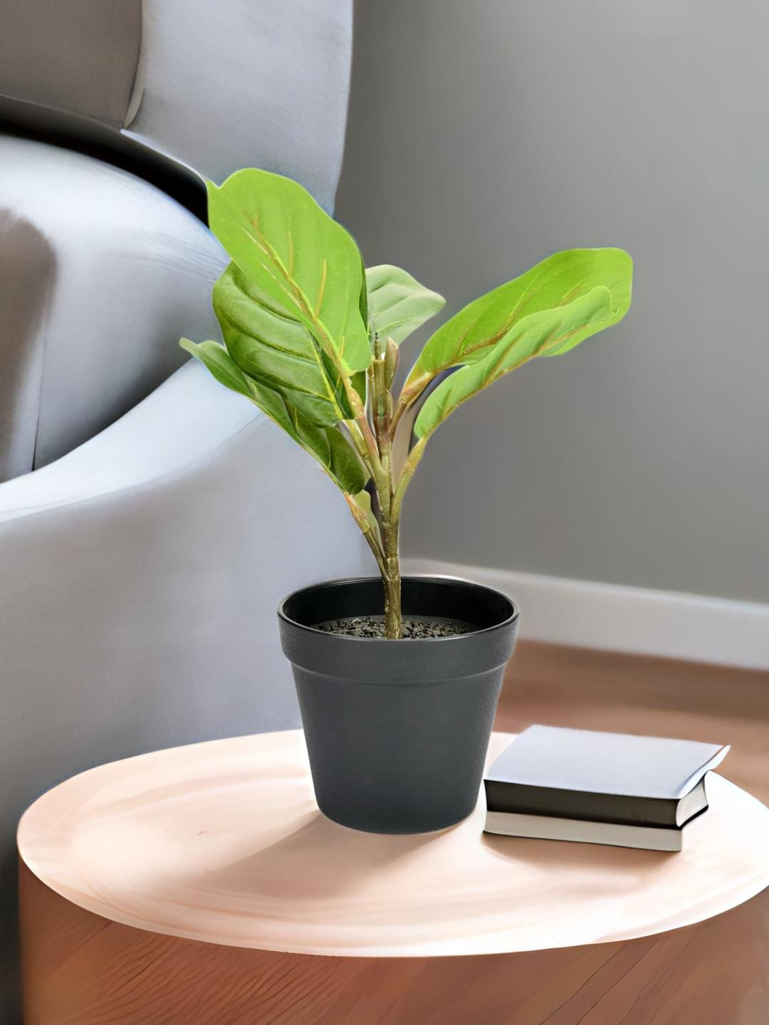 

Athome by Nilkamal Green Artificial Fiddle Leaf Plant With Pot