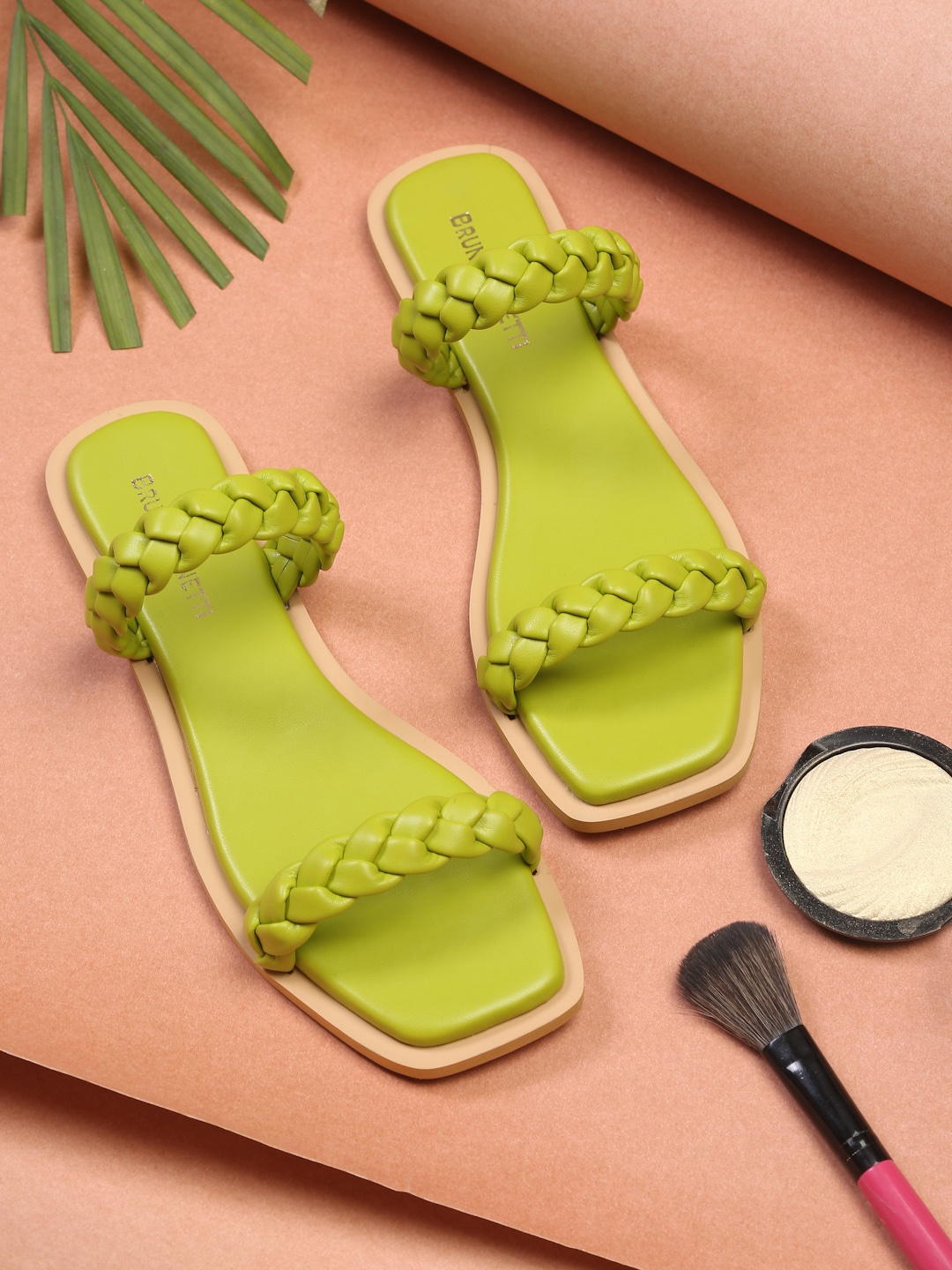 

Bruno Manetti Women Green Open Toe Flats