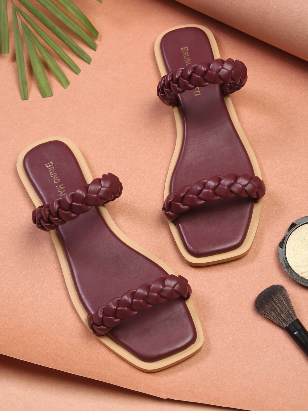 Bruno Manetti Women Brown Open Toe Flats