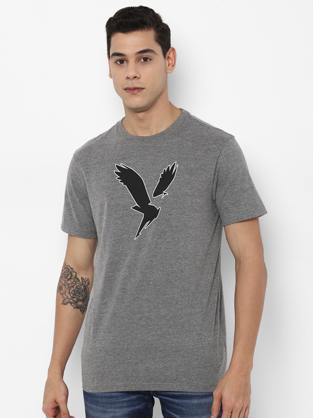 

AMERICAN EAGLE OUTFITTERS Men Grey Printed T-shirt