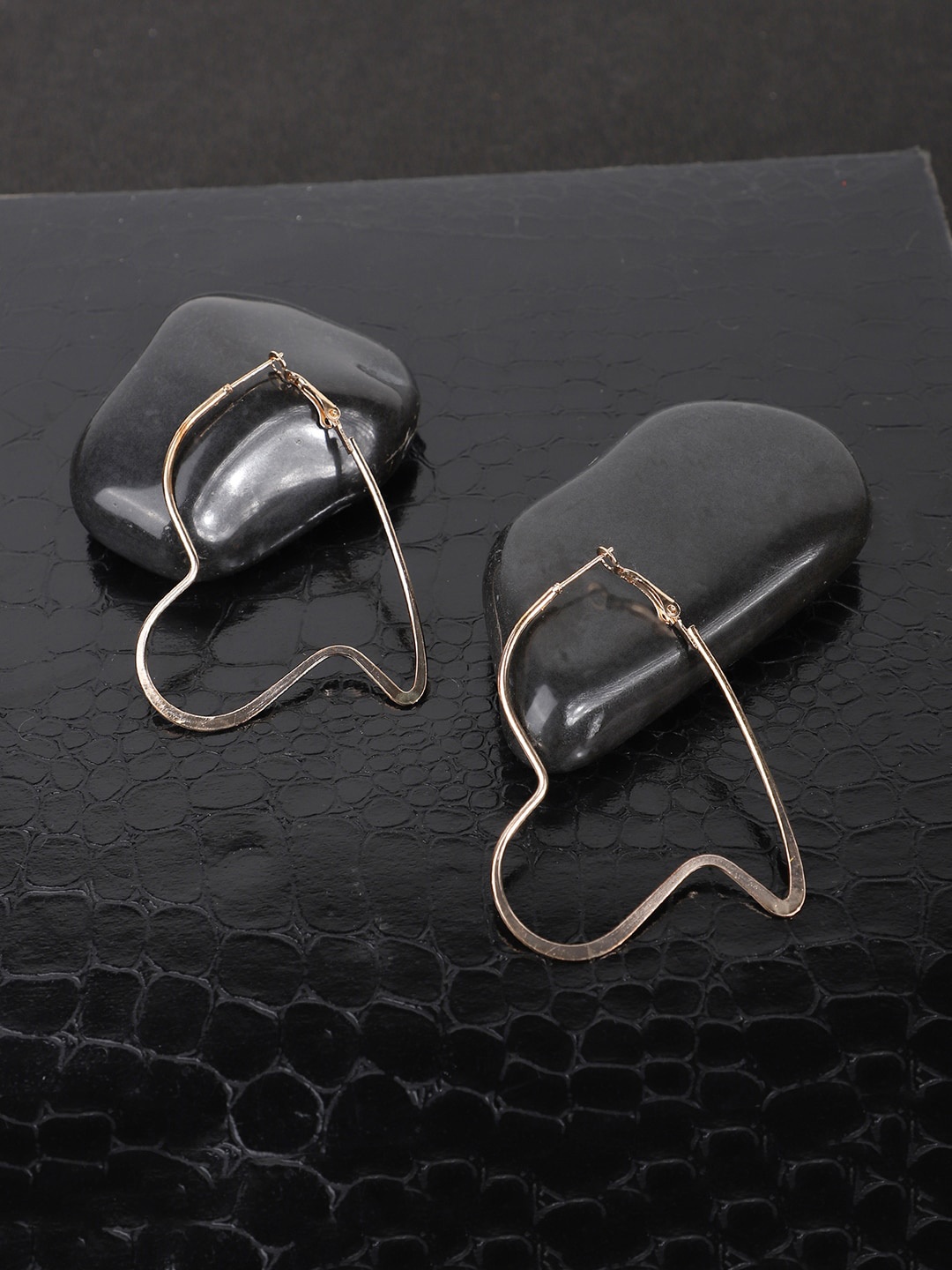 

ANIKAS CREATION Gold-Plated Contemporary Hoop Earrings