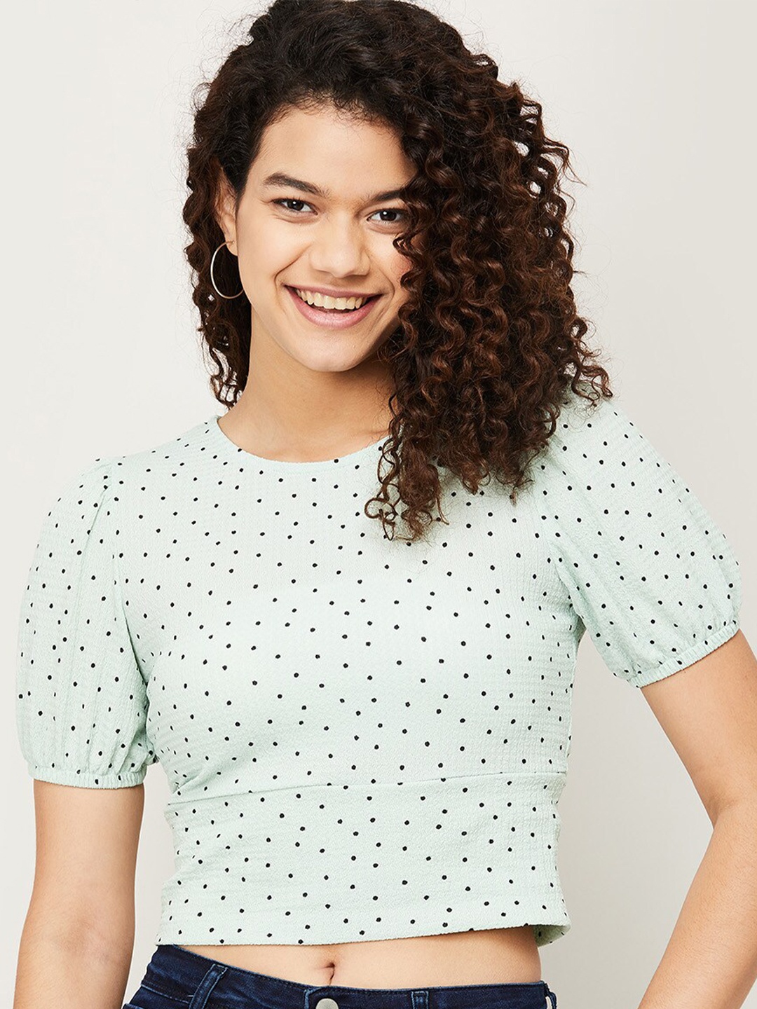 

Ginger by Lifestyle Green Print Crop Top