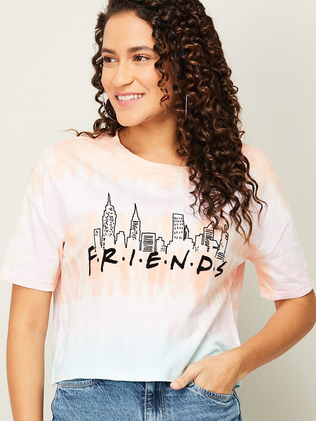 

Ginger by Lifestyle White & Coral Extended Sleeves Top