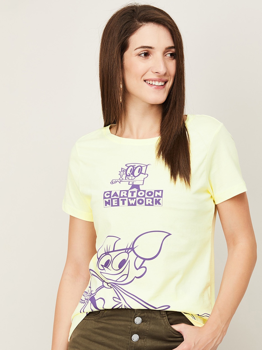 

Ginger by Lifestyle Yellow Pure Cotton Print Top