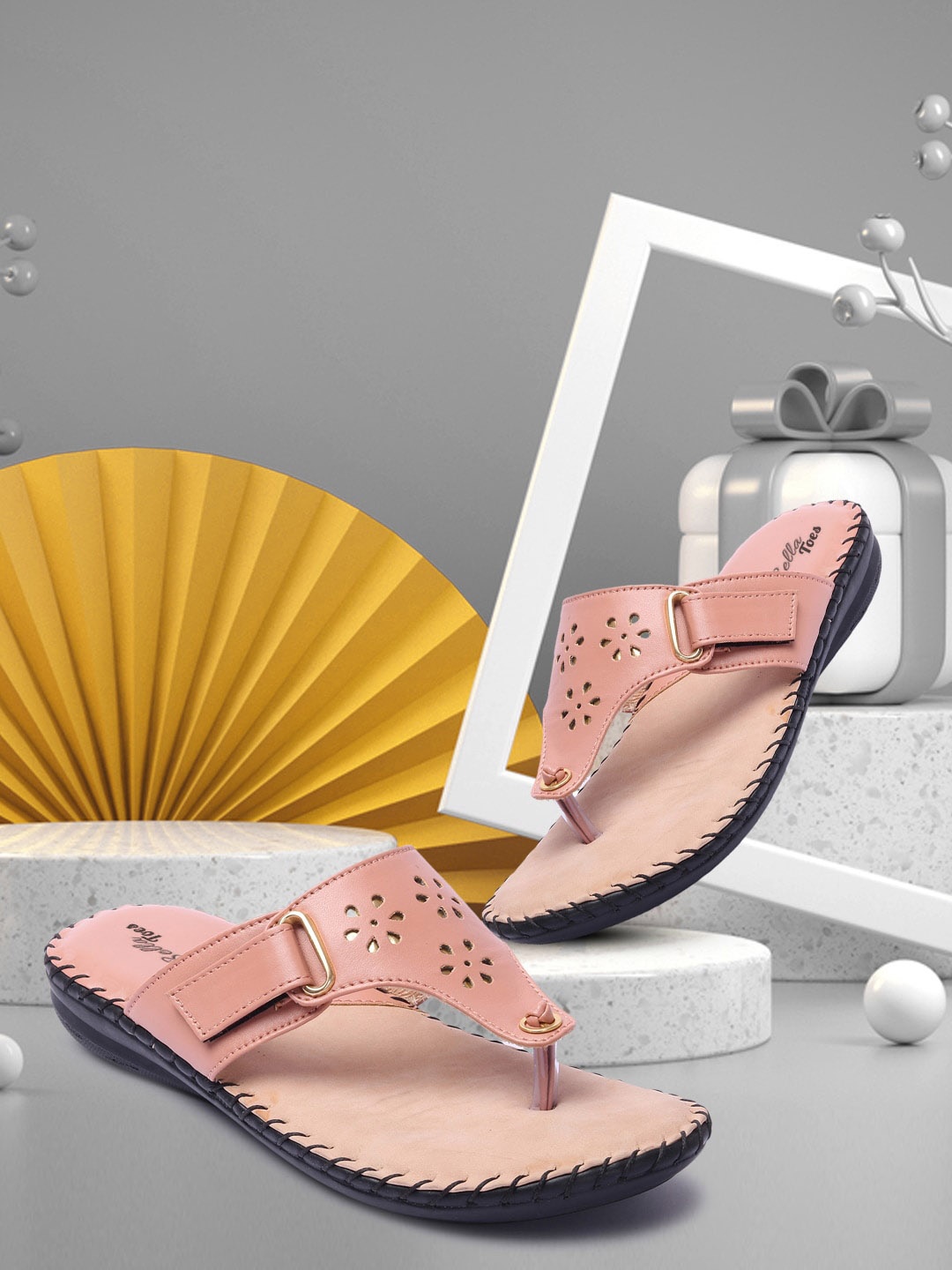 

Bella Toes Women Rose Pink T-Strap Flats