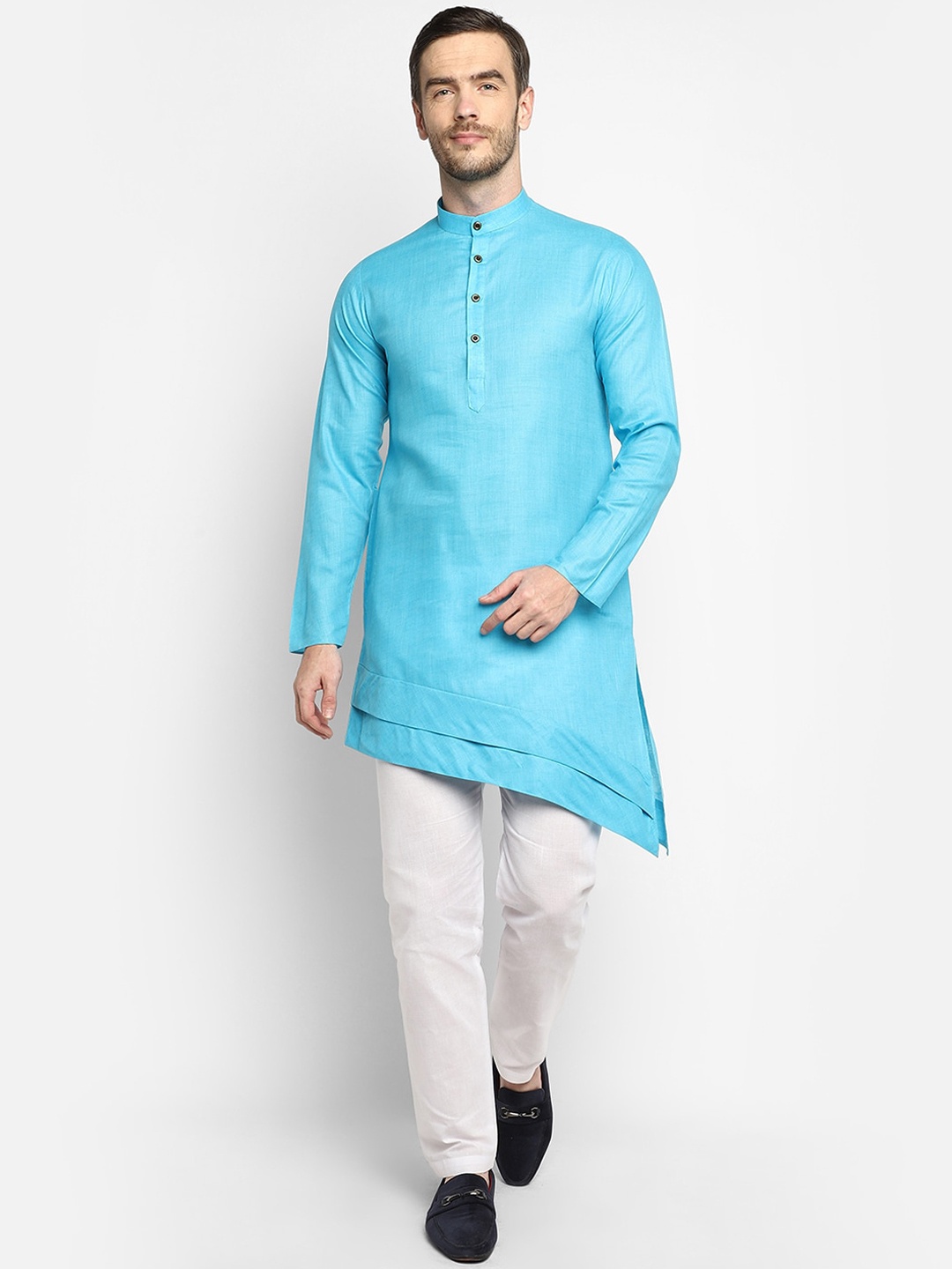 

DEVOILER Men Blue Kurta