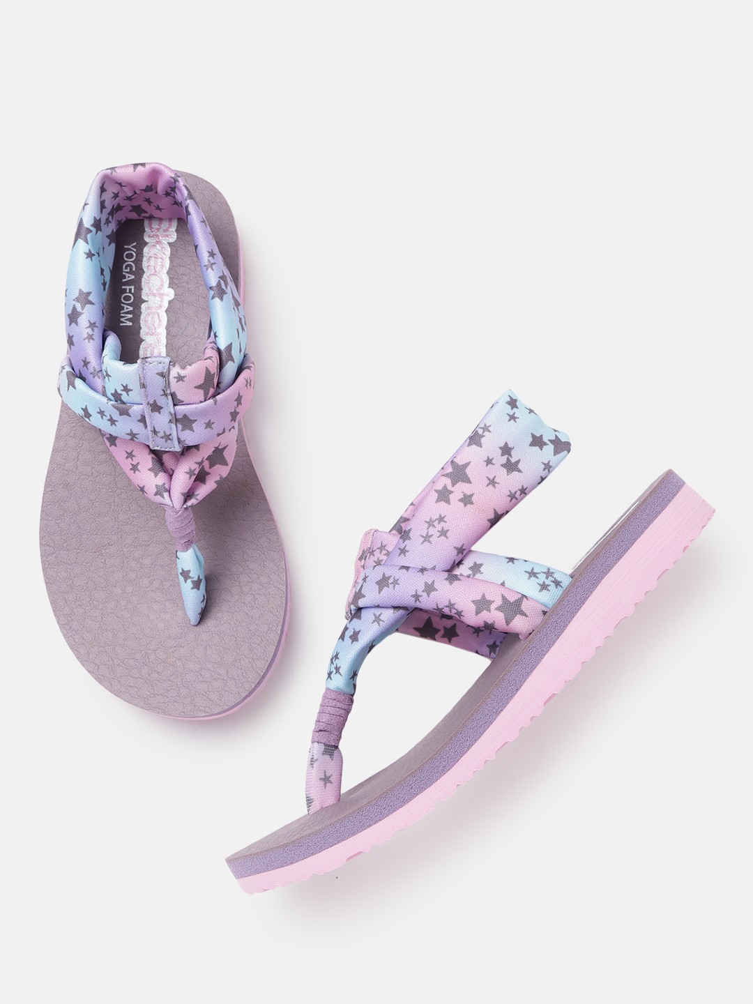 

Skechers Girls Blue & Black Star Print T-Strap Flats