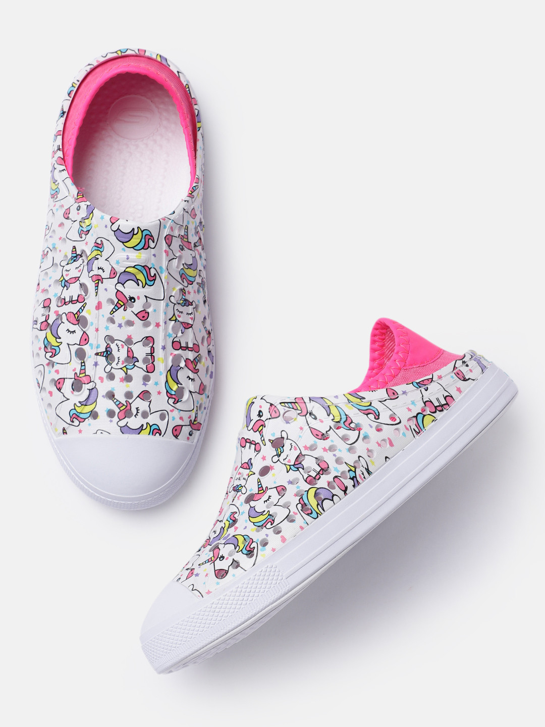 

Skechers Girls White Printed Slip-On Sneakers