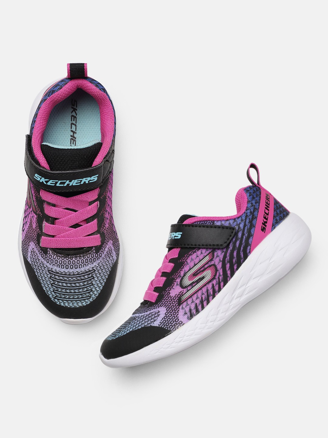 

Skechers Girls Ombre Textured Sneakers, Black