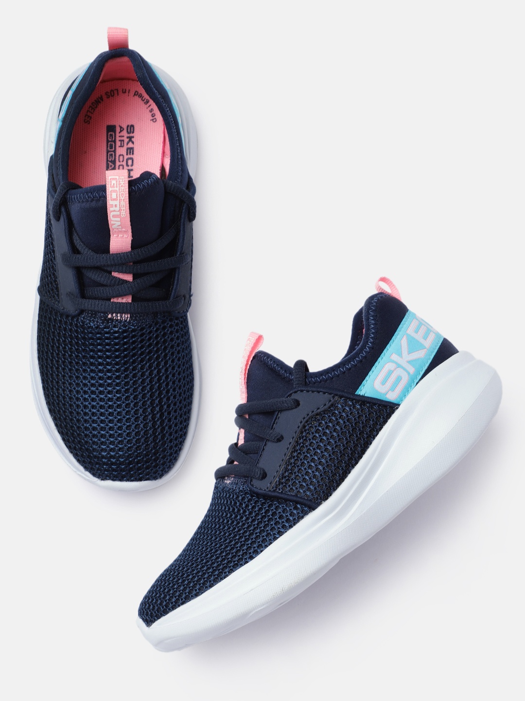

Skechers Girls Navy Blue Solid Sneakers