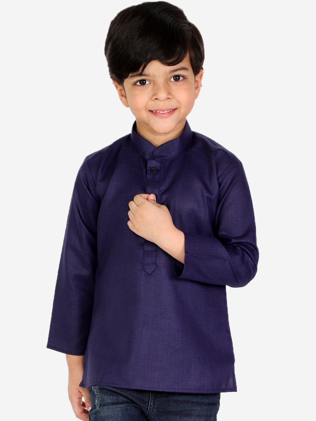 

BownBee Boys Navy Blue Cotton Short Kurta