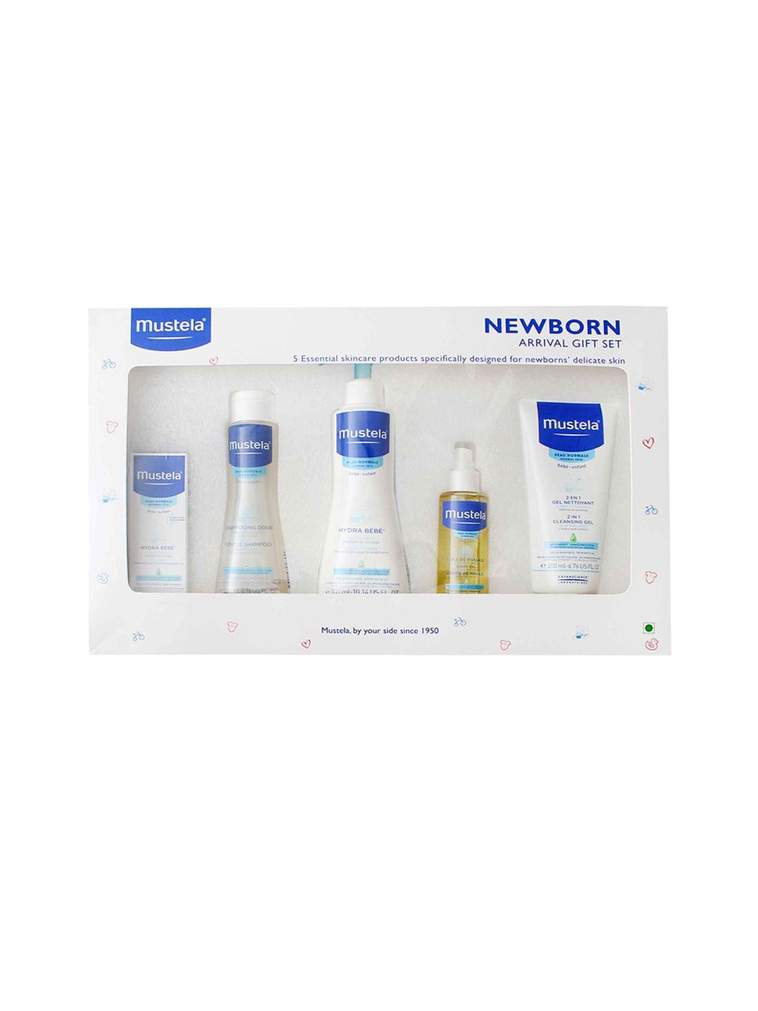 

Mustela Set of 5 New Born Arrival Gift Set, White